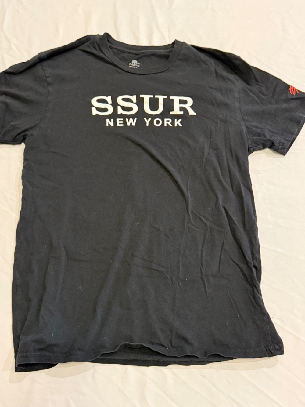SSUR New York T-Shirt Men’s Medium Black Graphic Logo Streetwear Made in USA